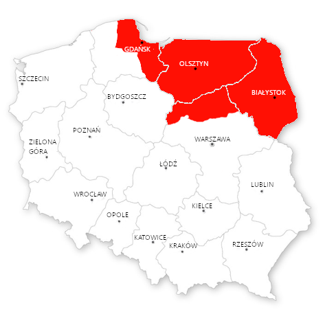 Warmińsko-Mazurskie - Podlaskie - część Pomorskie